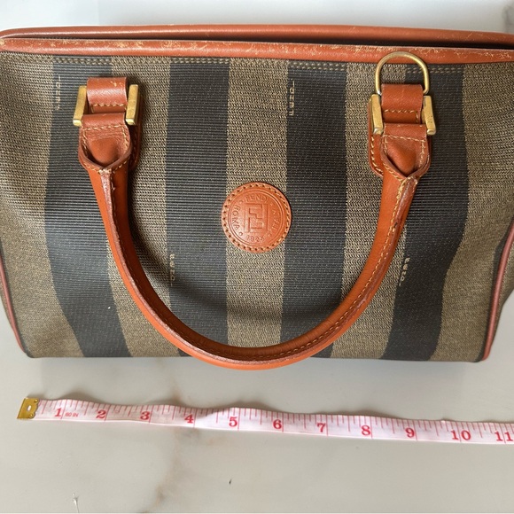 Fendi Vintage Pecan Canvas Coated Boston Bag - Picture 3 of 16